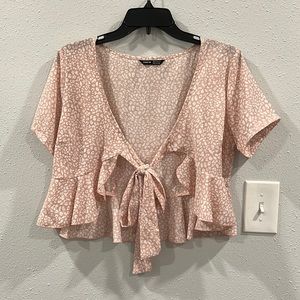 SHEIN Crop Tie Shirt